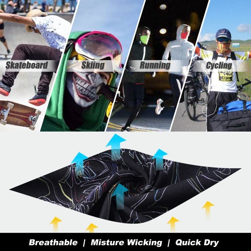 M-YOUNG Skull Face Mask Bandanas, Neck Gaiter, Headwear, Magic Scarf, Headband for dust sun wind - Image 4